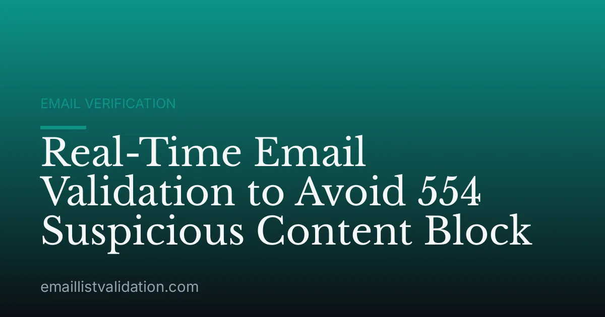 Real-Time Email Validation to Avoid 554 Suspicious Content Block