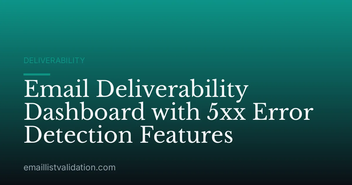 Email Deliverability Dashboard with 5xx Error Detection Features