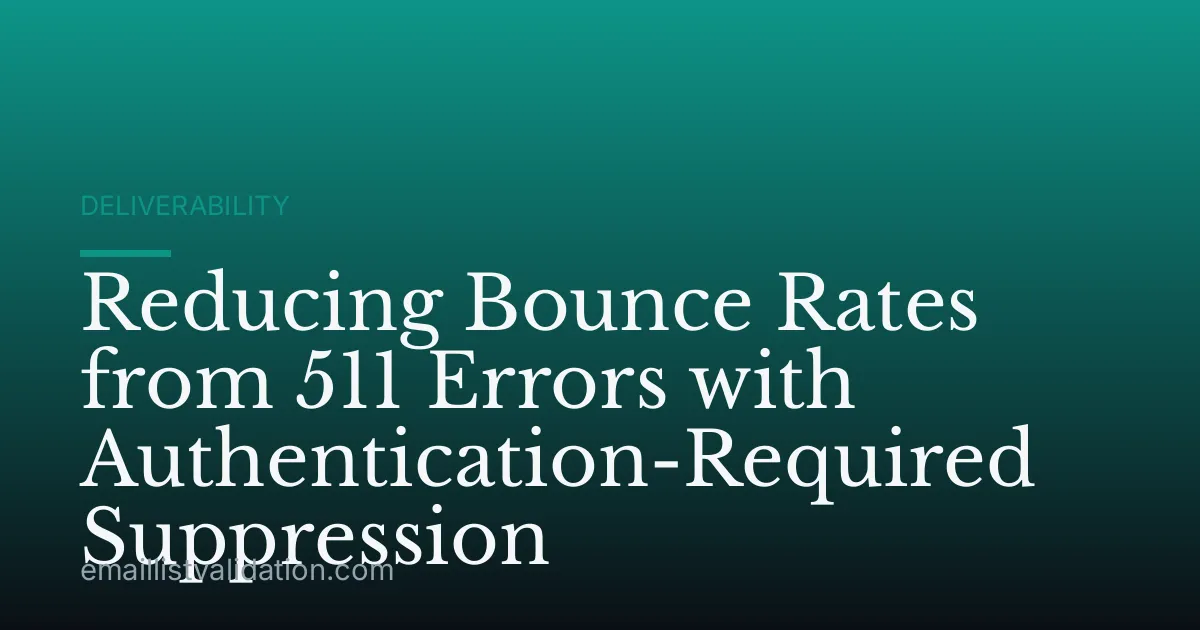 Reducing Bounce Rates from 511 Errors with Authentication-Required Suppression