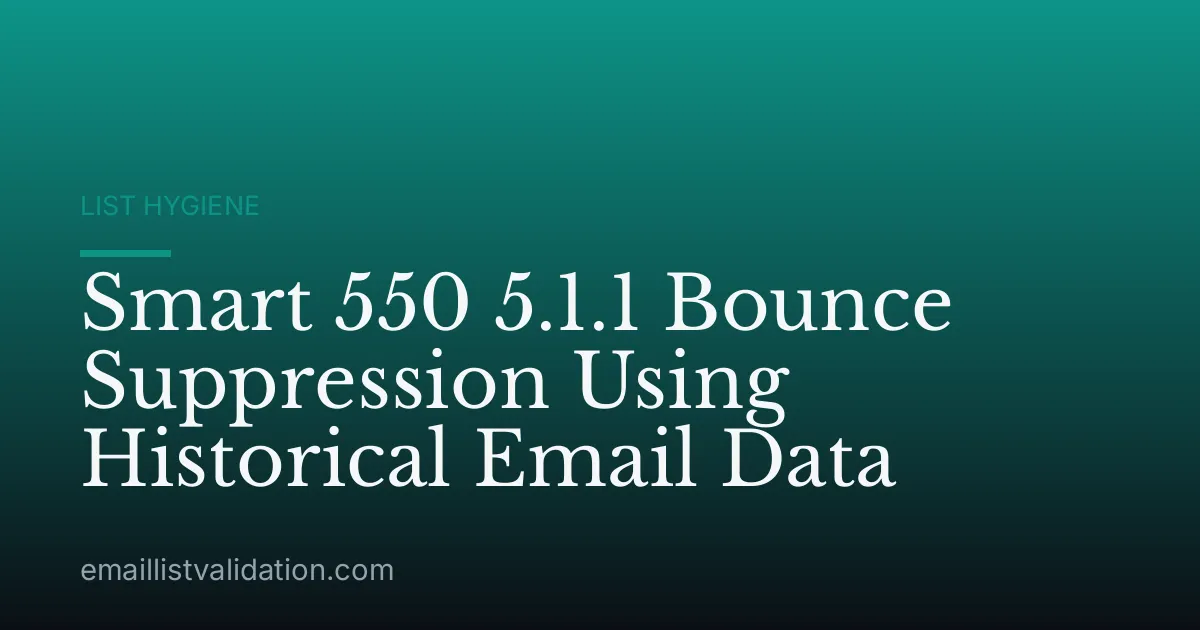 Smart 550 5.1.1 Bounce Suppression Using Historical Email Data