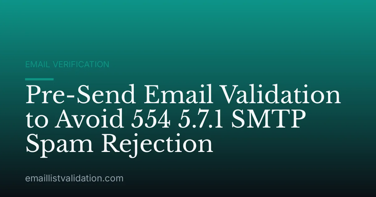 Pre-Send Email Validation to Avoid 554 5.7.1 SMTP Spam Rejection