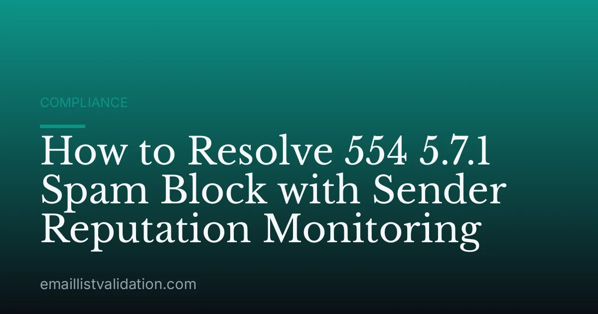 How to Resolve 554 5.7.1 Spam Block with Sender Reputation Monitoring