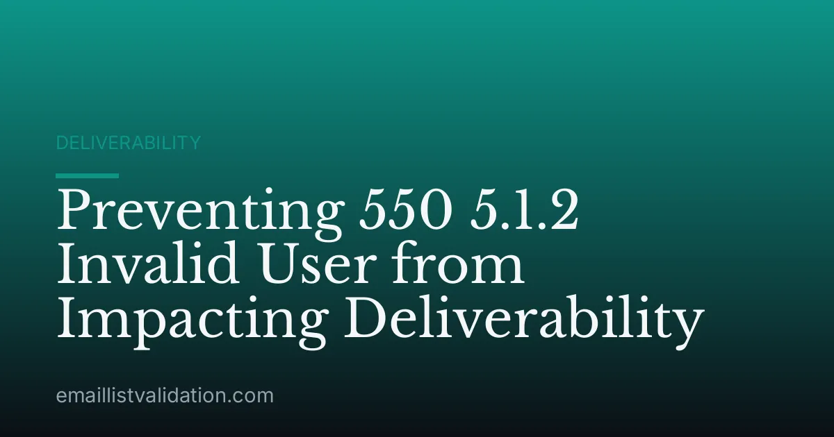 Preventing 550 5.1.2 Invalid User from Impacting Deliverability