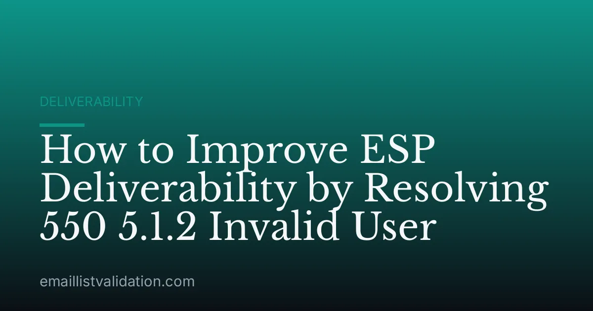 How to Improve ESP Deliverability by Resolving 550 5.1.2 Invalid User