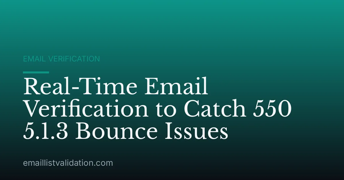 Real-Time Email Verification to Catch 550 5.1.3 Bounce Issues
