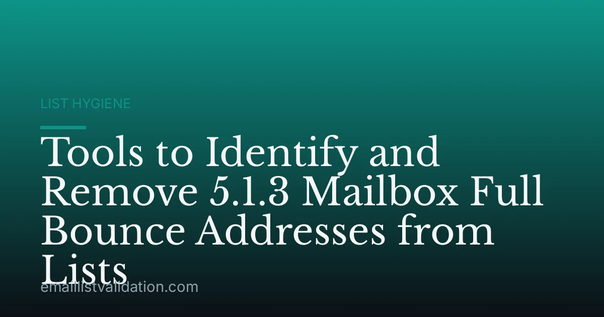Tools to Identify and Remove 5.1.3 Mailbox Full Bounce Addresses from Lists