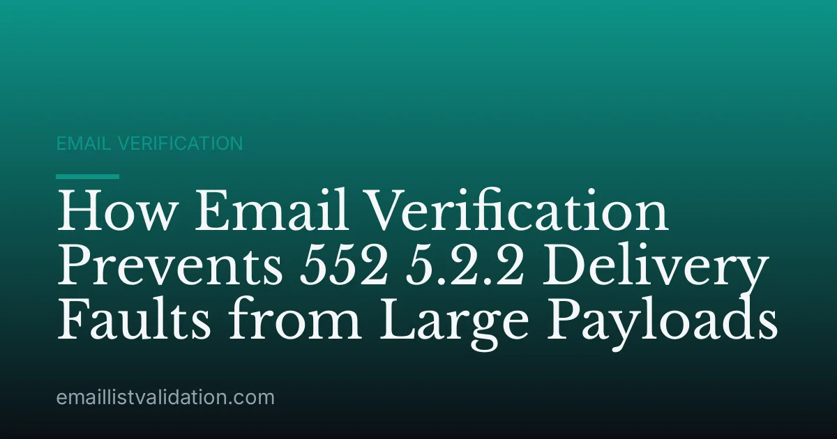 How Email Verification Prevents 552 5.2.2 Delivery Faults from Large Payloads