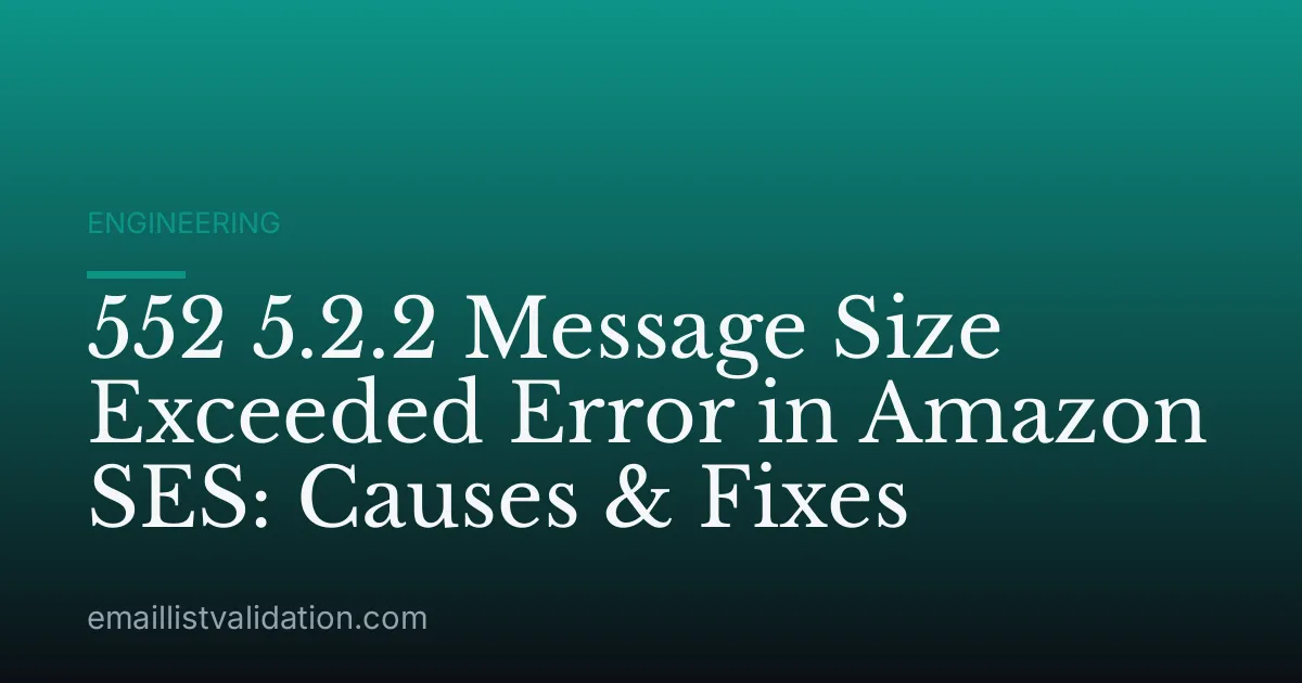 552 5.2.2 Message Size Exceeded Error in Amazon SES: Causes & Fixes