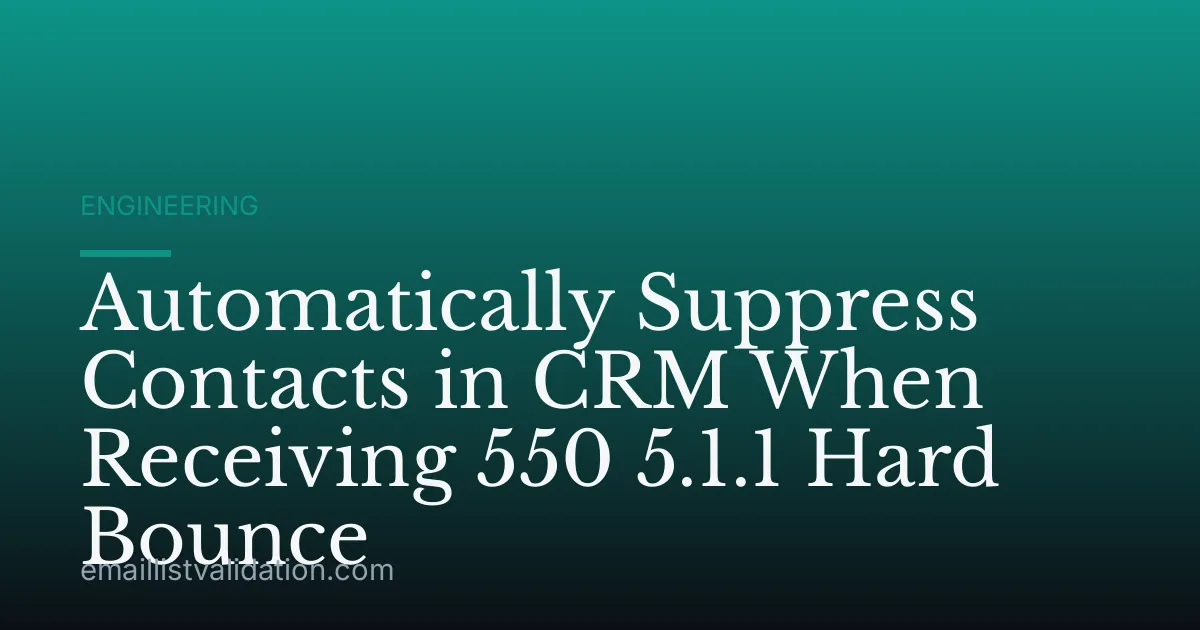 Automatically Suppress Contacts in CRM When Receiving 550 5.1.1 Hard Bounce