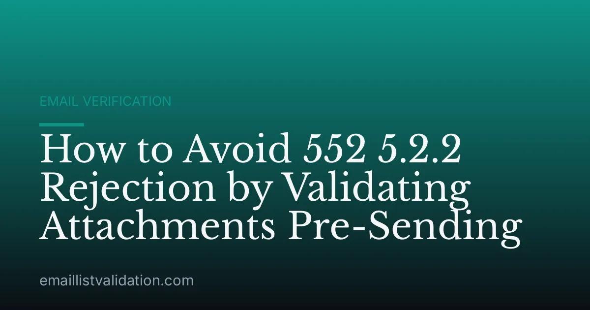 How to Avoid 552 5.2.2 Rejection by Validating Attachments Pre-Sending