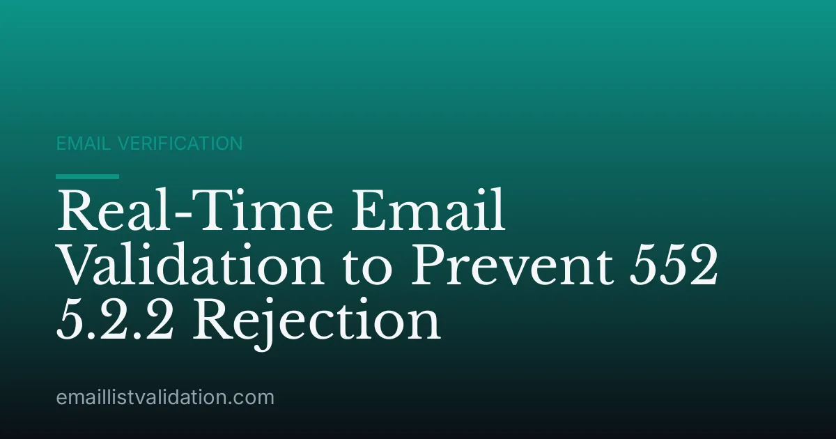Real-Time Email Validation to Prevent 552 5.2.2 Rejection