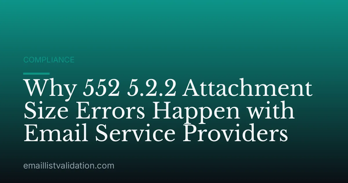 Why 552 5.2.2 Attachment Size Errors Happen with Email Service Providers