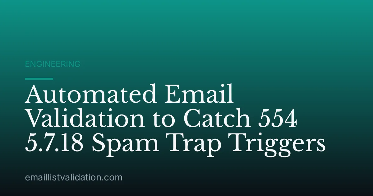 Automated Email Validation to Catch 554 5.7.18 Spam Trap Triggers