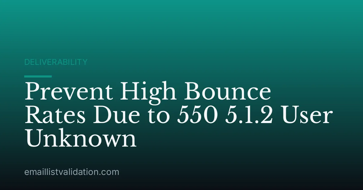 Prevent High Bounce Rates Due to 550 5.1.2 User Unknown