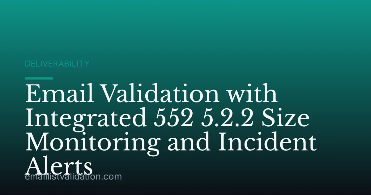Email Validation with Integrated 552 5.2.2 Size Monitoring and Incident Alerts