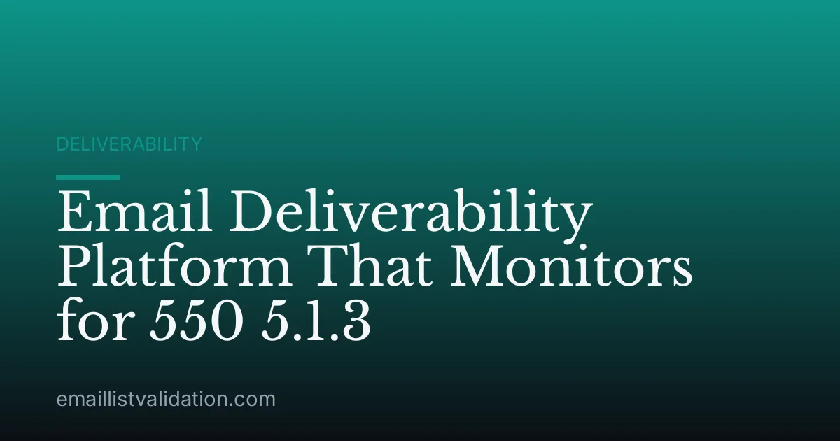 Email Deliverability Platform That Monitors for 550 5.1.3