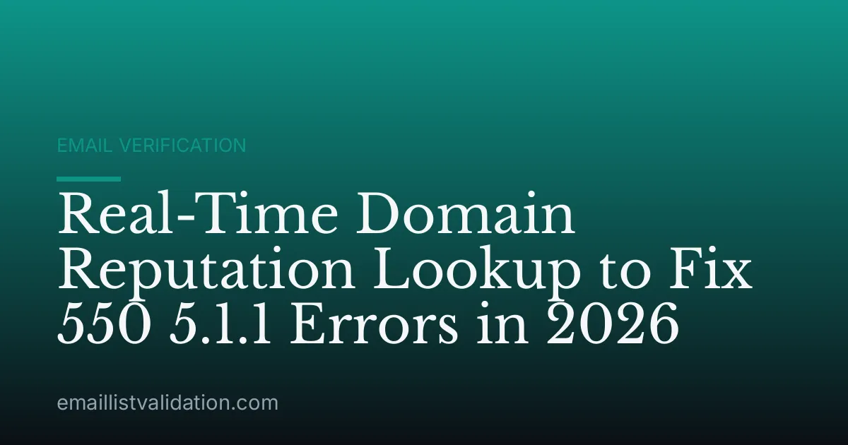 Real-Time Domain Reputation Lookup to Fix 550 5.1.1 Errors in 2026