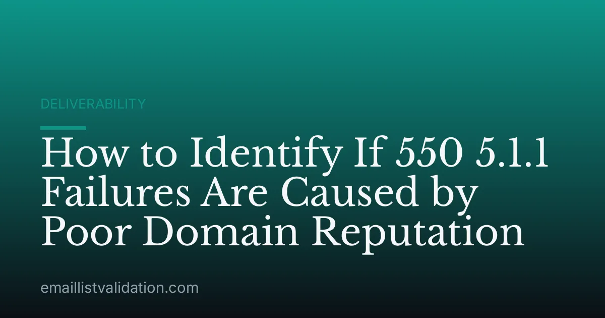 How to Identify If 550 5.1.1 Failures Are Caused by Poor Domain Reputation