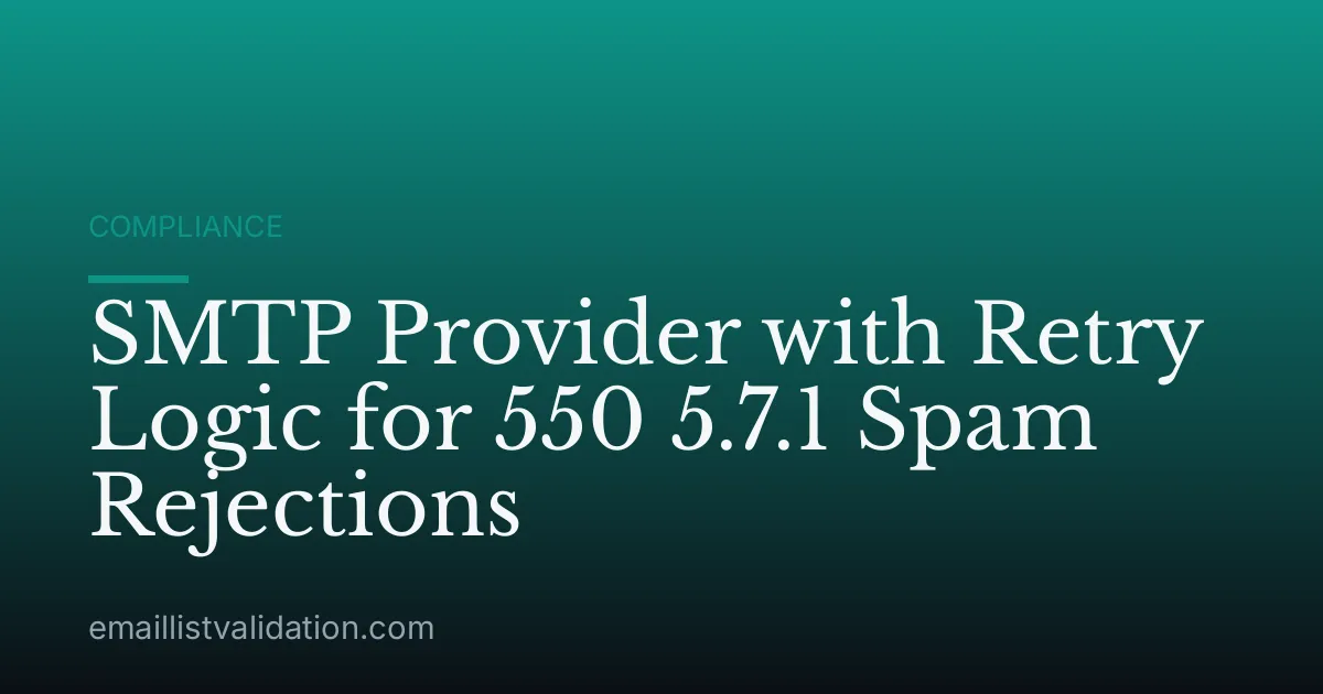 SMTP Provider with Retry Logic for 550 5.7.1 Spam Rejections