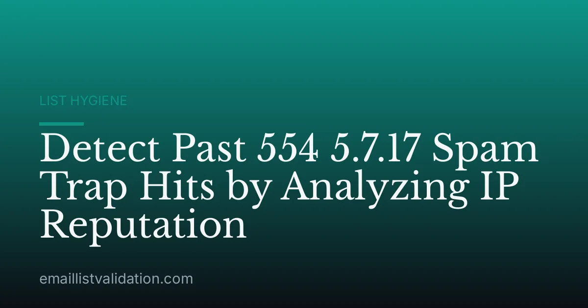 Detect Past 554 5.7.17 Spam Trap Hits by Analyzing IP Reputation