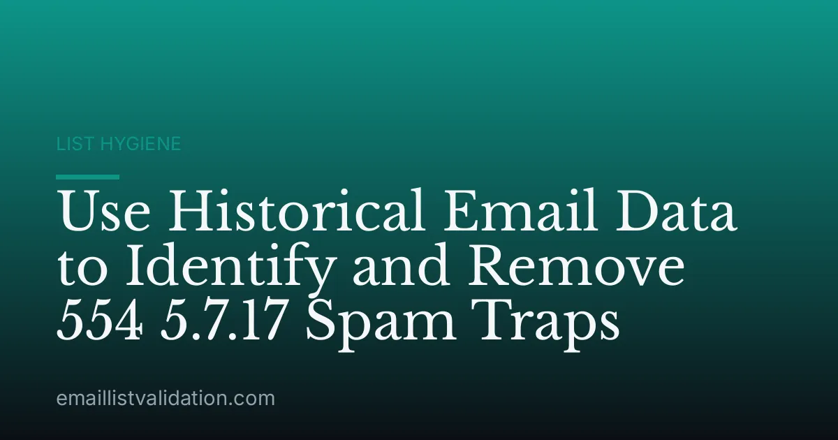 Use Historical Email Data to Identify and Remove 554 5.7.17 Spam Traps