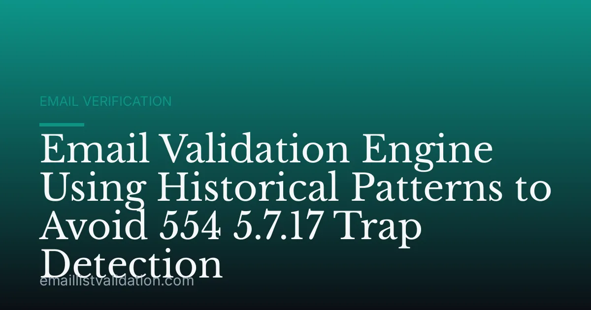 Email Validation Engine Using Historical Patterns to Avoid 554 5.7.17 Trap Detection
