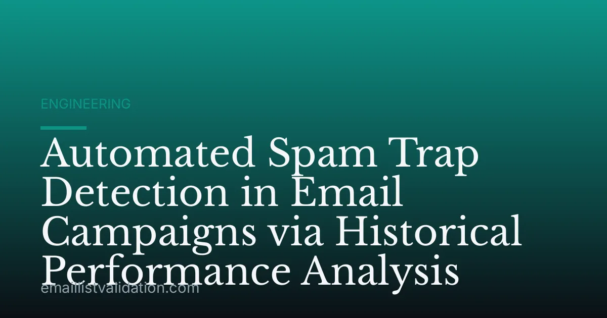 Automated Spam Trap Detection in Email Campaigns via Historical Performance Analysis