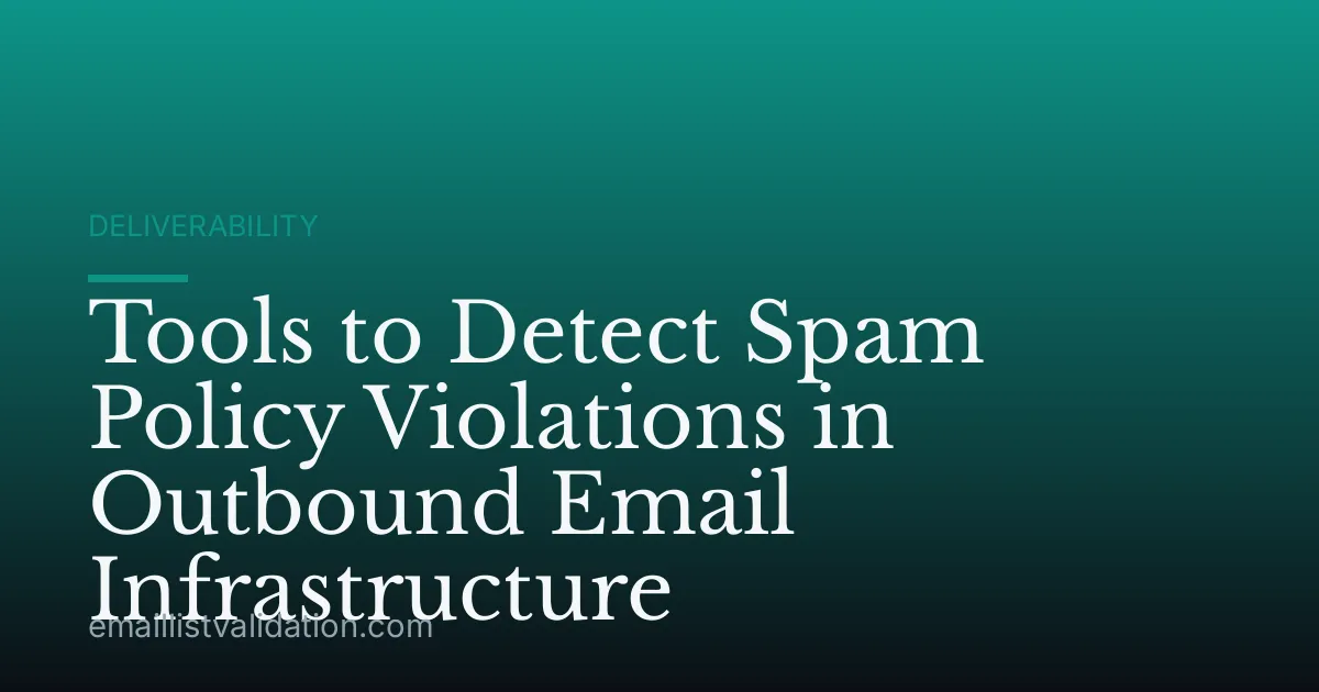 Tools to Detect Spam Policy Violations in Outbound Email Infrastructure