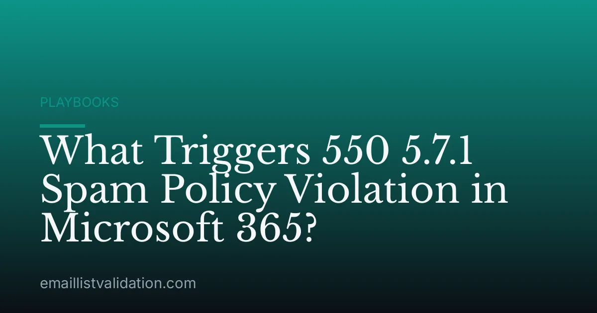 What Triggers 550 5.7.1 Spam Policy Violation in Microsoft 365?