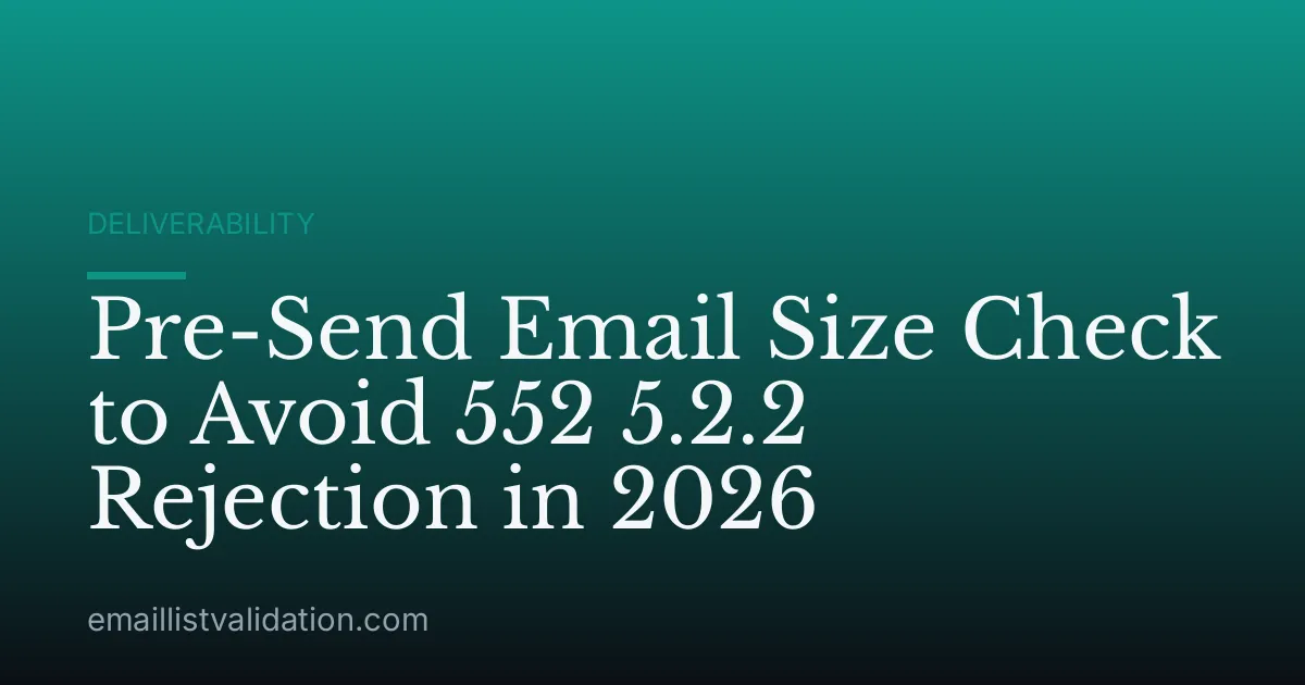 Pre-Send Email Size Check to Avoid 552 5.2.2 Rejection in 2026