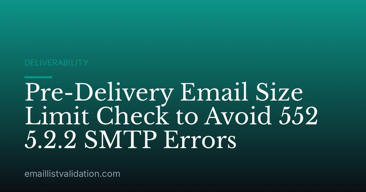 Pre-Delivery Email Size Limit Check to Avoid 552 5.2.2 SMTP Errors