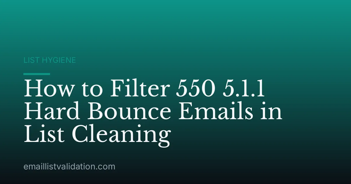 How to Filter 550 5.1.1 Hard Bounce Emails in List Cleaning