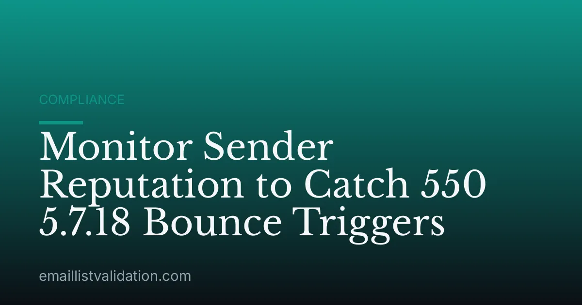 Monitor Sender Reputation to Catch 550 5.7.18 Bounce Triggers