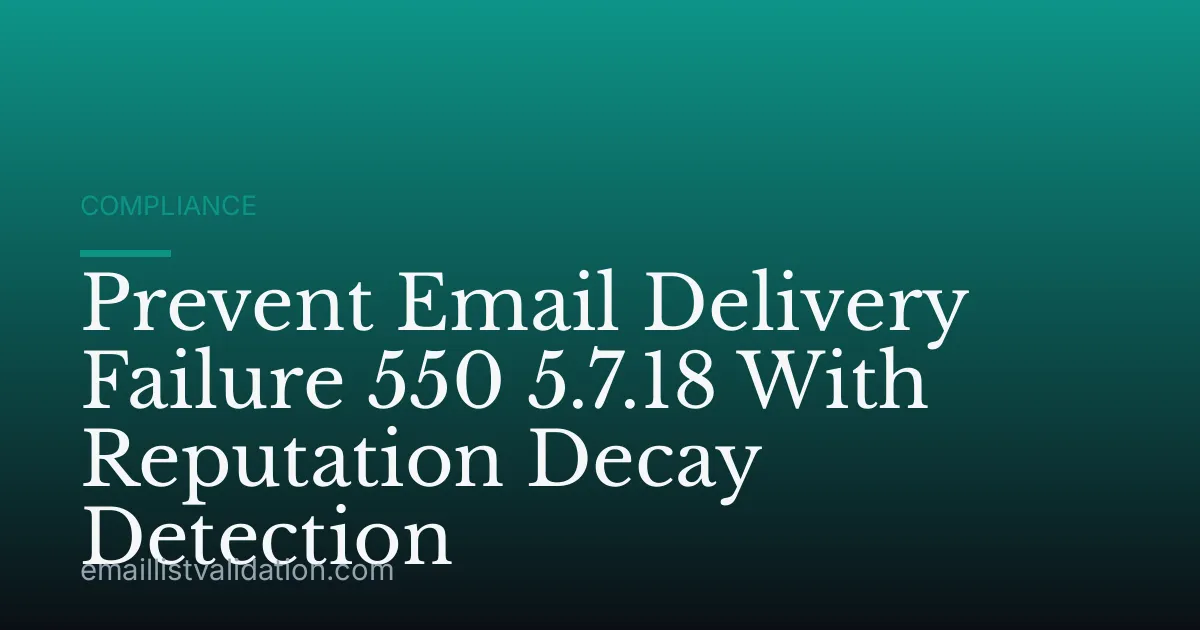Prevent Email Delivery Failure 550 5.7.18 With Reputation Decay Detection