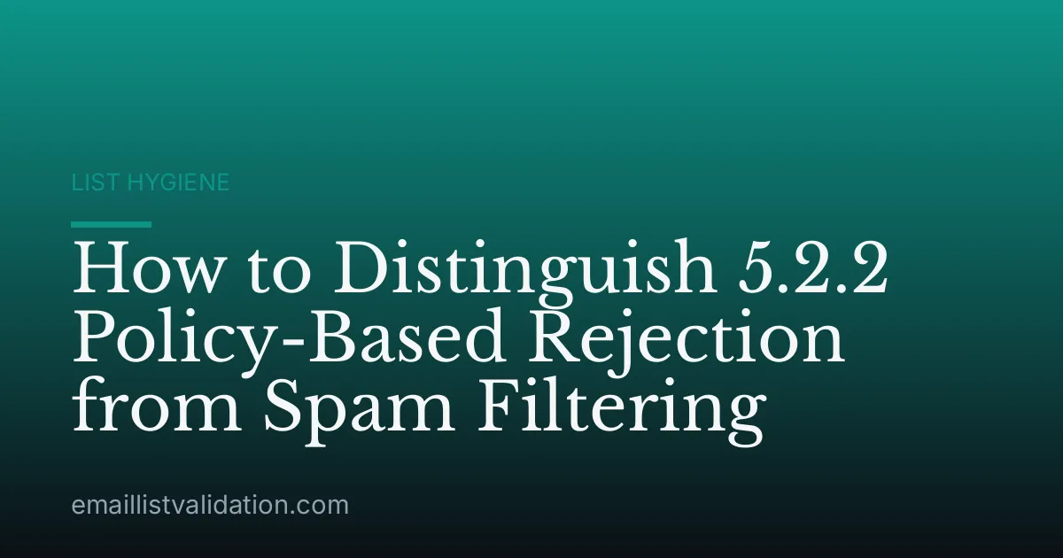 How to Distinguish 5.2.2 Policy-Based Rejection from Spam Filtering