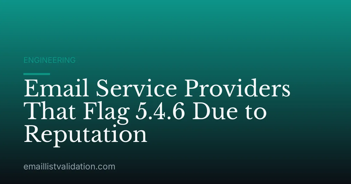 Email Service Providers That Flag 5.4.6 Due to Reputation