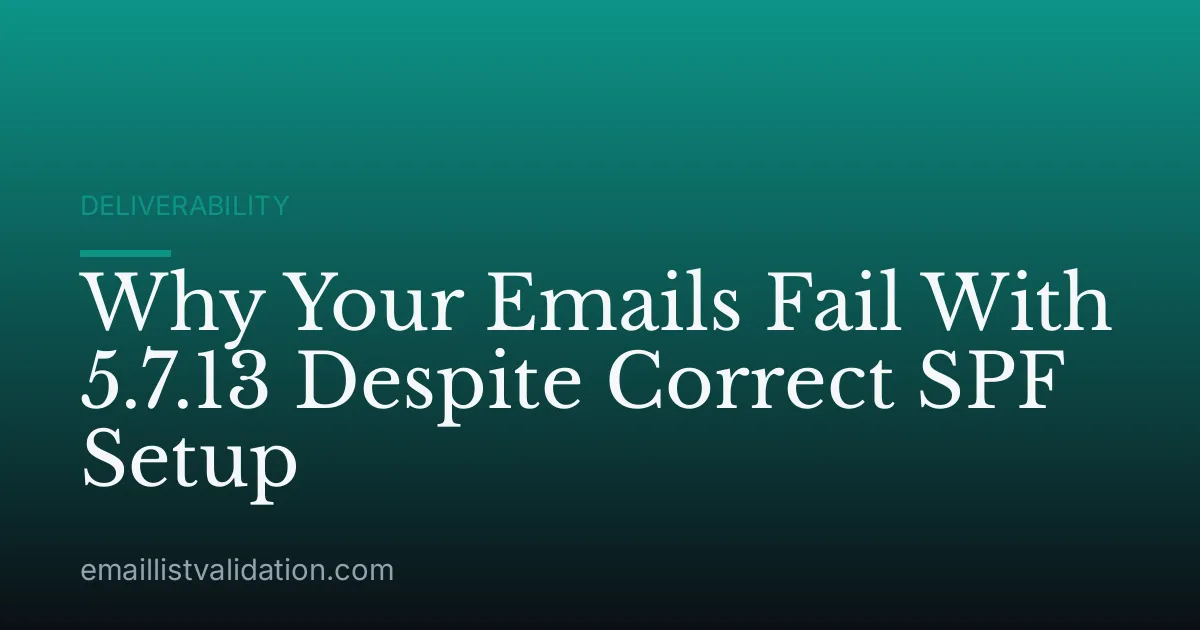 Why Your Emails Fail With 5.7.13 Despite Correct SPF Setup