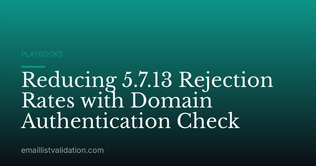 Reducing 5.7.13 Rejection Rates with Domain Authentication Check