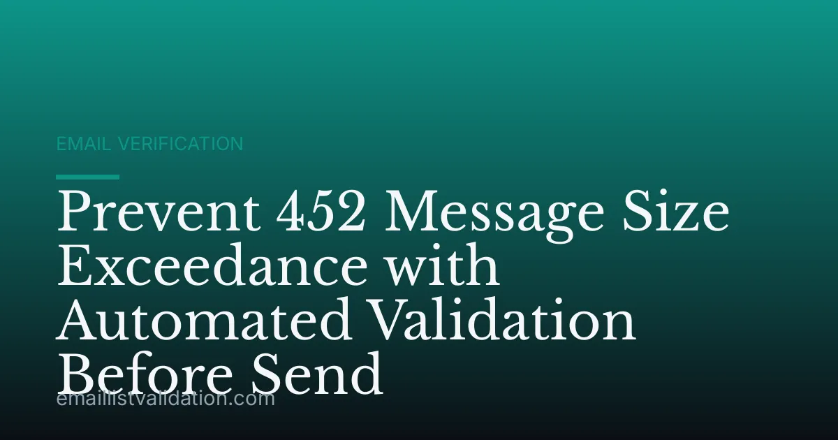 Prevent 452 Message Size Exceedance with Automated Validation Before Send
