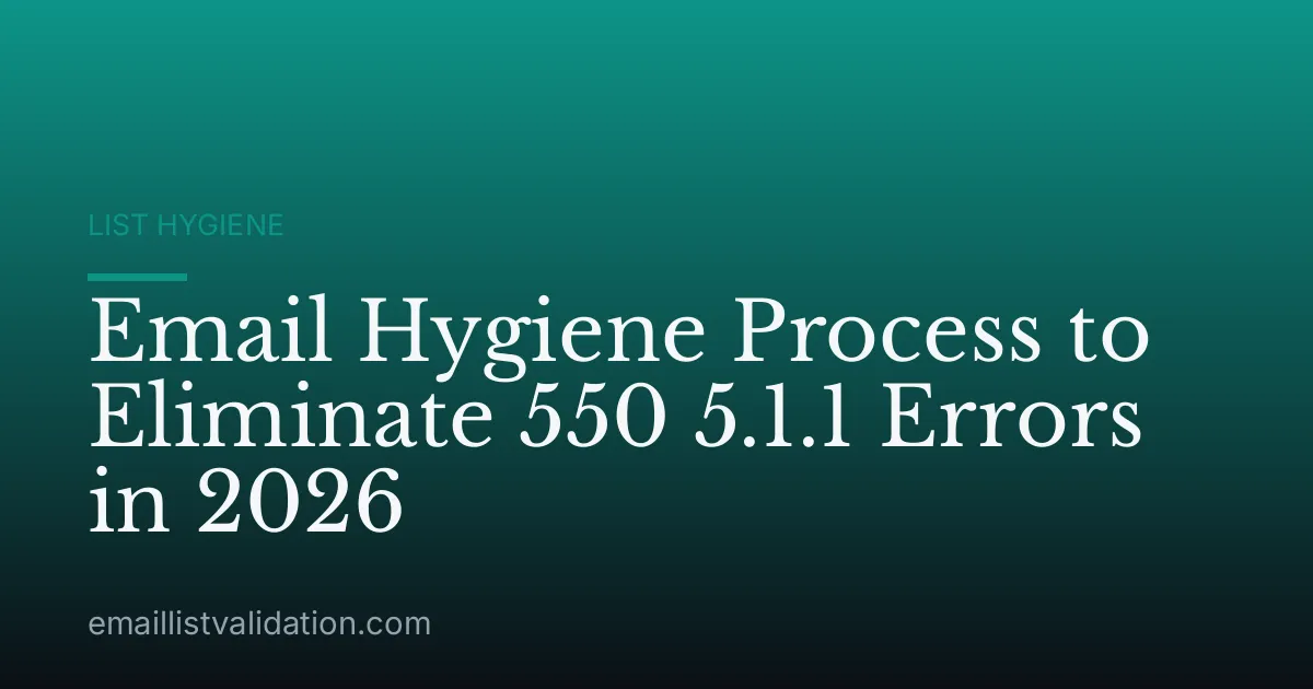 Email Hygiene Process to Eliminate 550 5.1.1 Errors in 2026