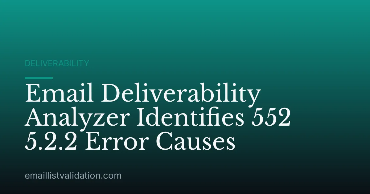 Email Deliverability Analyzer Identifies 552 5.2.2 Error Causes