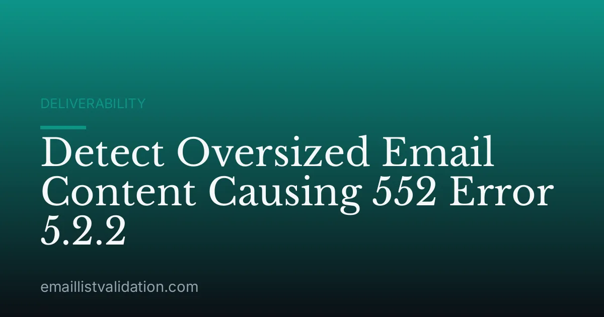 Detect Oversized Email Content Causing 552 Error 5.2.2