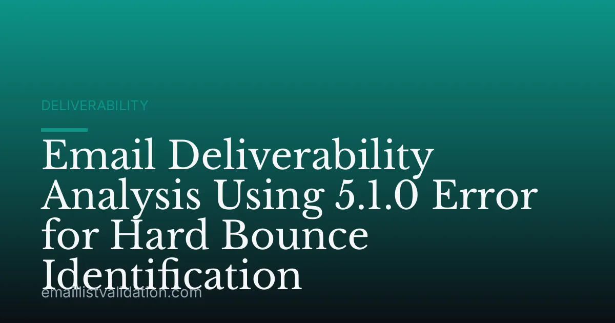 Email Deliverability Analysis Using 5.1.0 Error for Hard Bounce Identification