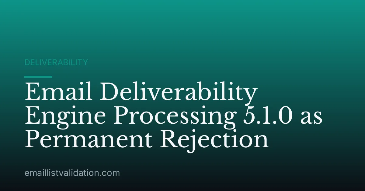 Email Deliverability Engine Processing 5.1.0 as Permanent Rejection