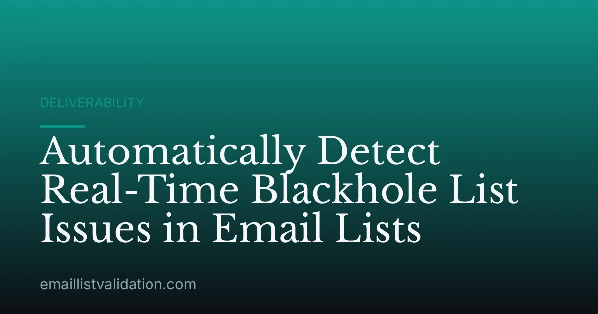 Automatically Detect Real-Time Blackhole List Issues in Email Lists
