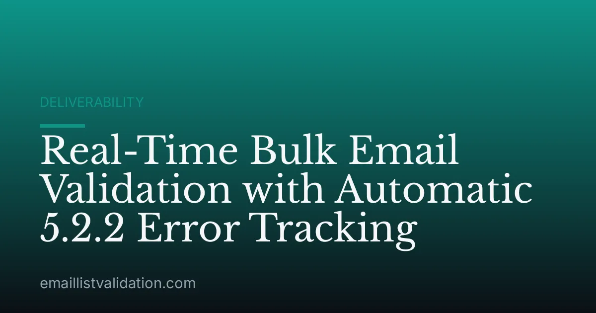 Real-Time Bulk Email Validation with Automatic 5.2.2 Error Tracking