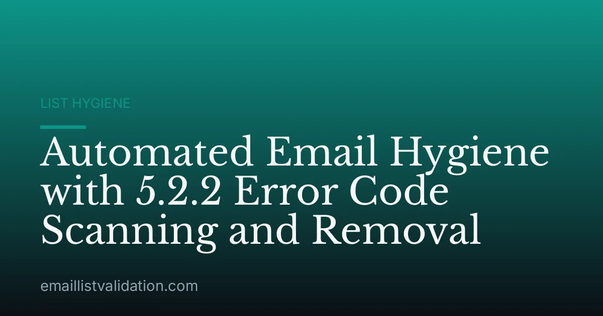 Automated Email Hygiene with 5.2.2 Error Code Scanning and Removal