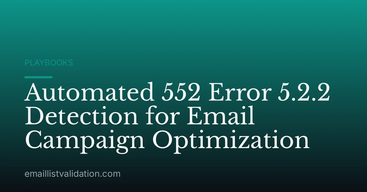 Automated 552 Error 5.2.2 Detection for Email Campaign Optimization