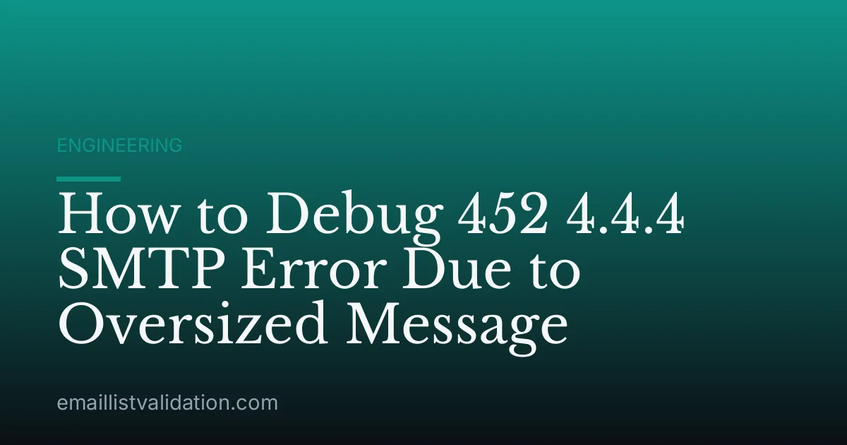 How to Debug 452 4.4.4 SMTP Error Due to Oversized Message