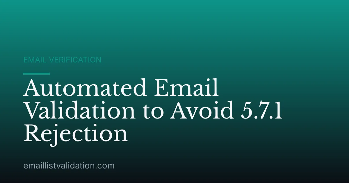 Automated Email Validation to Avoid 5.7.1 Rejection
